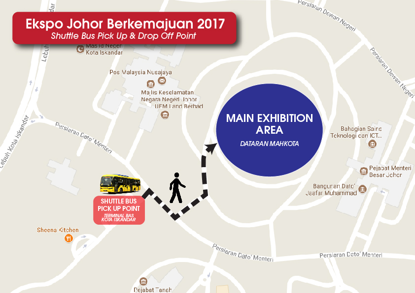 Buses will pick up and drop off passengers at Kota Iskandar Bus Terminal.